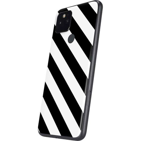 Black and White Geometric Stripes Google Pixel 5 Skin